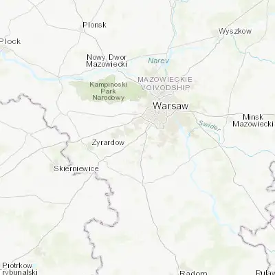 Map showing location of Nadarzyn (52.094380, 20.807760)