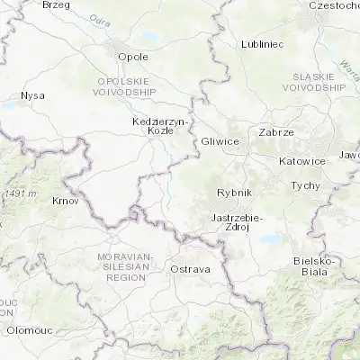 Map showing location of Nędza (50.161120, 18.311030)