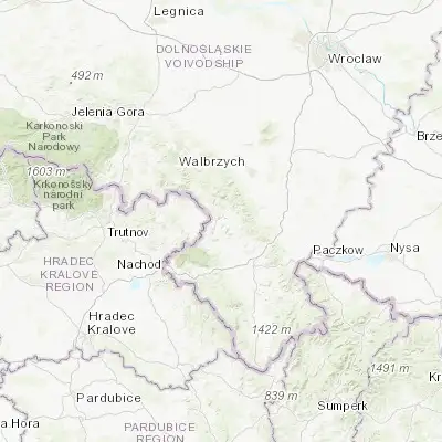 Map showing location of Nowa Ruda (50.580080, 16.501640)