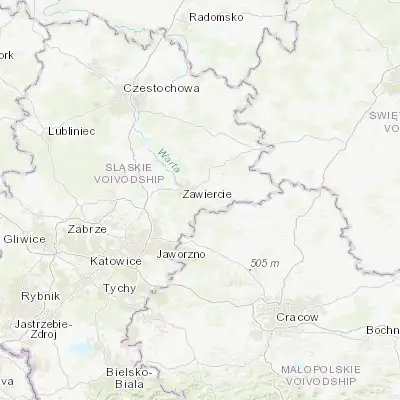 Map showing location of Ogrodzieniec (50.451770, 19.519870)