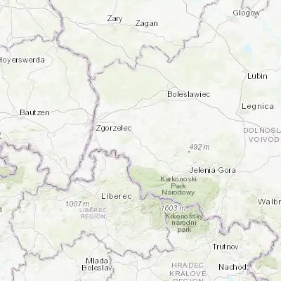 Map showing location of Olszyna (51.067100, 15.372280)