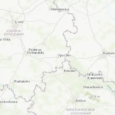 Map showing location of Opoczno (51.375690, 20.278270)