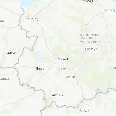 Map showing location of Ostróda (53.696710, 19.964860)