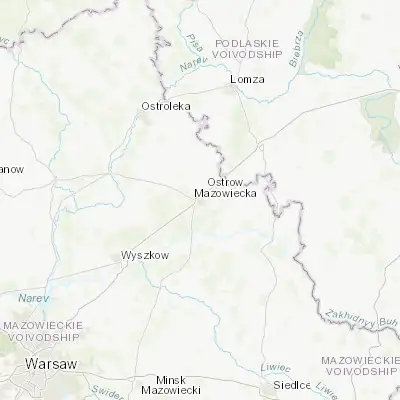 Map showing location of Ostrów Mazowiecka (52.802450, 21.895070)