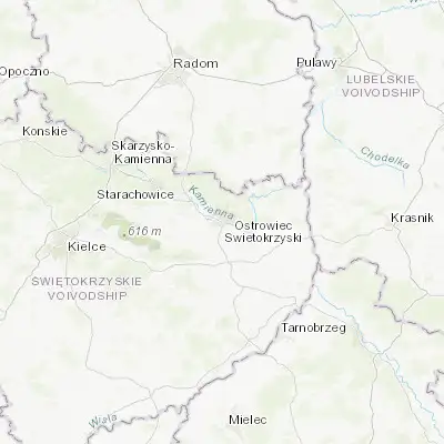 Map showing location of Ostrowiec Świętokrzyski (50.929360, 21.385250)