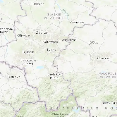 Map showing location of Oświęcim (50.034370, 19.210370)