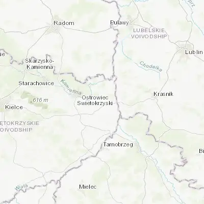 Map showing location of Ożarów (50.887980, 21.666580)