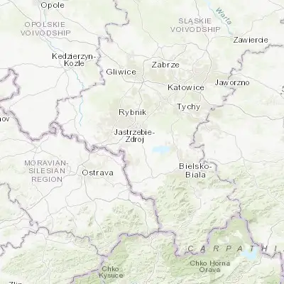Map showing location of Pawłowice (49.961270, 18.717780)