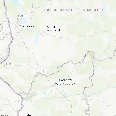 Map showing location of Pełczyce (53.043540, 15.304470)
