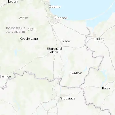 Map showing location of Pelplin (53.928340, 18.697700)