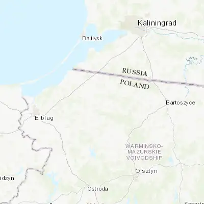 Map showing location of Pieniężno (54.236490, 20.128330)