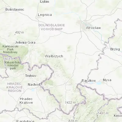 Map showing location of Pieszyce (50.712870, 16.582320)