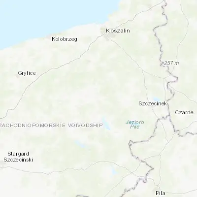 Map showing location of Połczyn-Zdrój (53.764240, 16.095740)