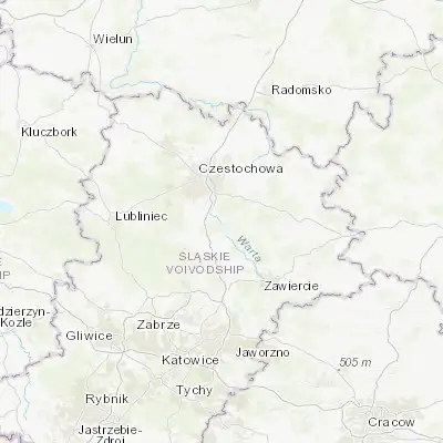 Map showing location of Poraj (50.677970, 19.215090)