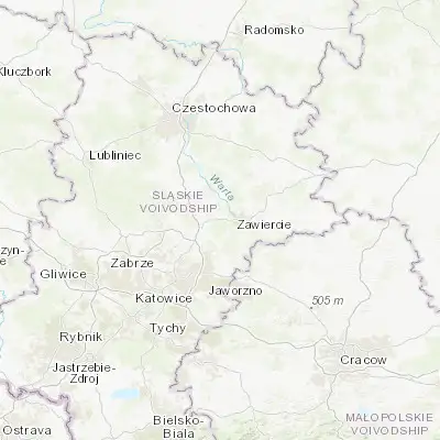 Map showing location of Poręba (50.488310, 19.339030)