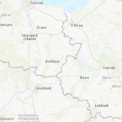 Map showing location of Prabuty (53.755000, 19.205470)