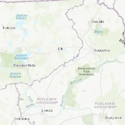 Map showing location of Prostki (53.699010, 22.431830)