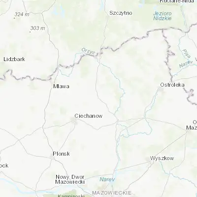 Map showing location of Przasnysz (53.019070, 20.880290)