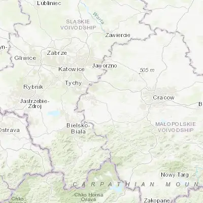 Map showing location of Przeciszów (50.006470, 19.375760)