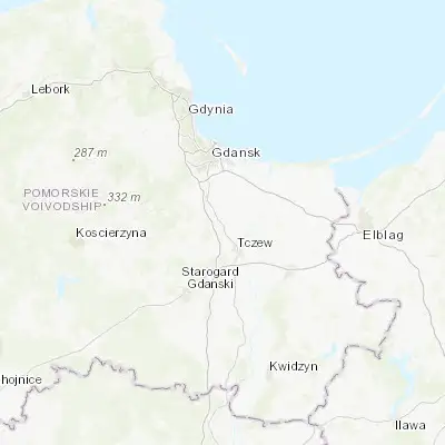 Map showing location of Pszczółki (54.173040, 18.697870)