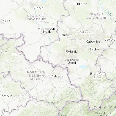 Map showing location of Pszów (50.039940, 18.394720)