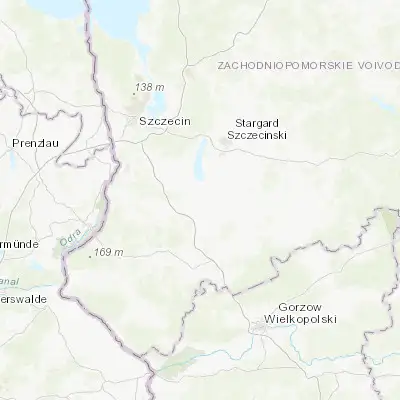 Map showing location of Pyrzyce (53.146200, 14.892570)