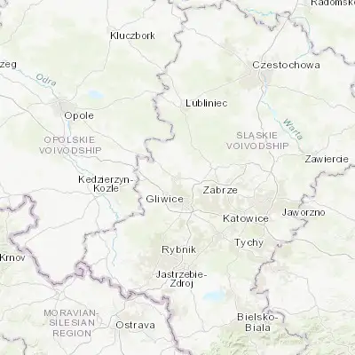 Map showing location of Pyskowice (50.400000, 18.633330)