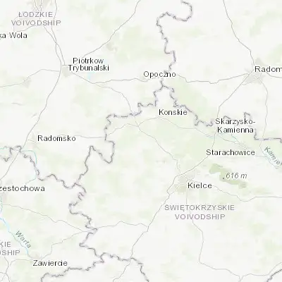 Map showing location of Radoszyce (51.073920, 20.258360)
