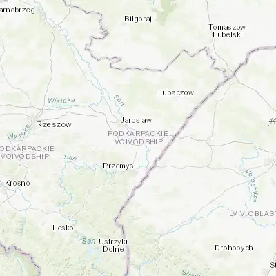 Map showing location of Radymno (49.947200, 22.823750)