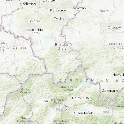 Map showing location of Radziechowy (49.646510, 19.131150)
