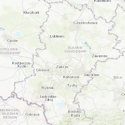 Map showing location of Radzionków (50.400260, 18.902320)