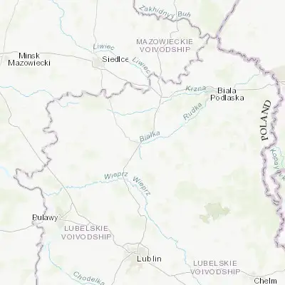 Map showing location of Radzyń Podlaski (51.783330, 22.616670)