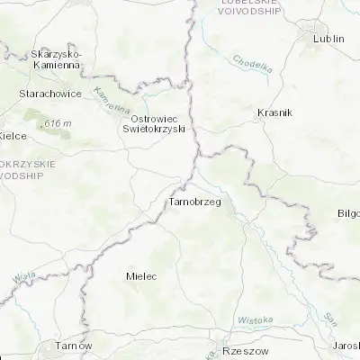 Map showing location of Sandomierz (50.682650, 21.748980)