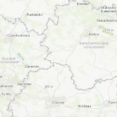 Map showing location of Sędziszów (50.565900, 20.055630)
