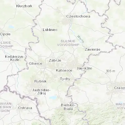Map showing location of Siemianowice Śląskie (50.327380, 19.029010)