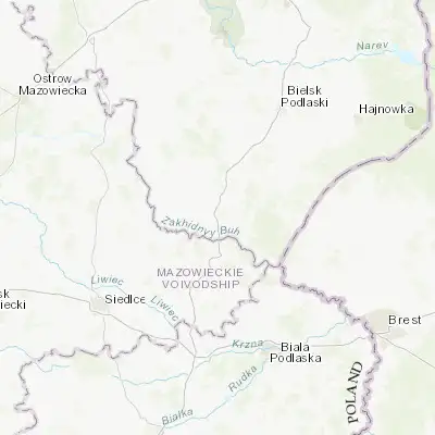 Map showing location of Siemiatycze (52.427190, 22.862310)