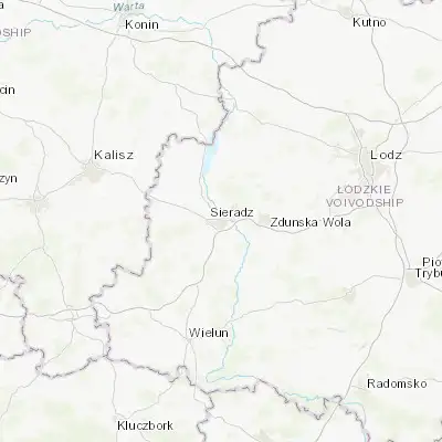 Map showing location of Sieradz (51.595840, 18.730230)