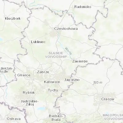 Map showing location of Siewierz (50.466570, 19.230280)