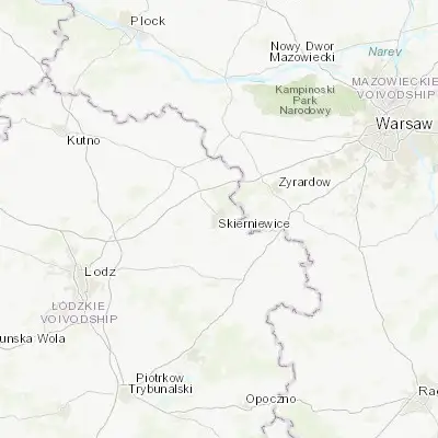 Map showing location of Skierniewice (51.954850, 20.158370)