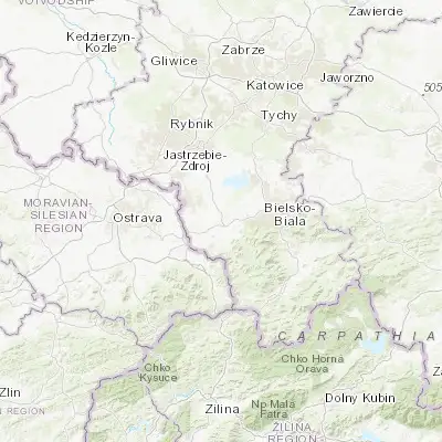 Map showing location of Skoczów (49.800890, 18.787700)