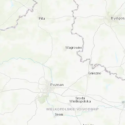 Map showing location of Skoki (52.672220, 17.161070)