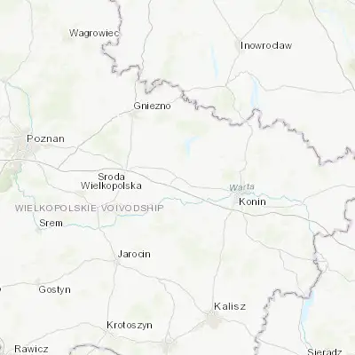 Map showing location of Słupca (52.287330, 17.871920)
