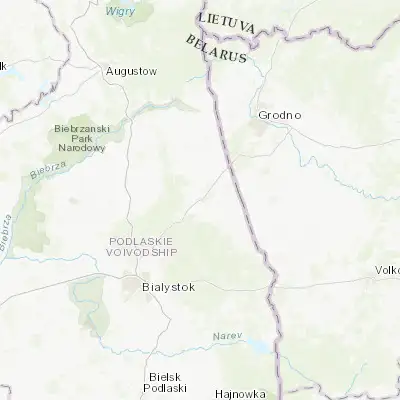 Map showing location of Sokółka (53.407150, 23.502280)