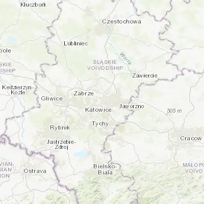 Map showing location of Sosnowiec (50.286820, 19.103850)