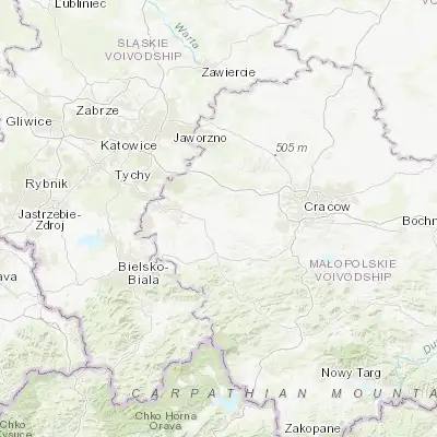 Map showing location of Spytkowice (49.996710, 19.511030)