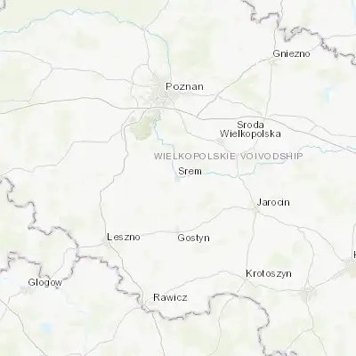 Map showing location of Śrem (52.088680, 17.015080)