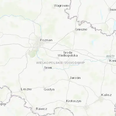 Map showing location of Środa Wielkopolska (52.228430, 17.276170)