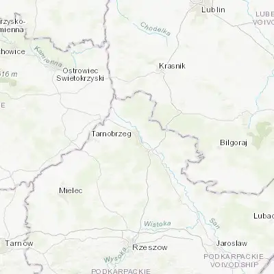 Map showing location of Stalowa Wola (50.582860, 22.053340)