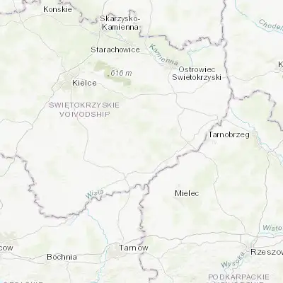 Map showing location of Staszów (50.563070, 21.165930)