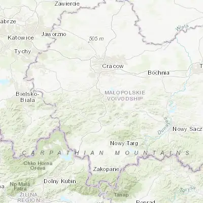 Map showing location of Stróża (49.796280, 19.923790)